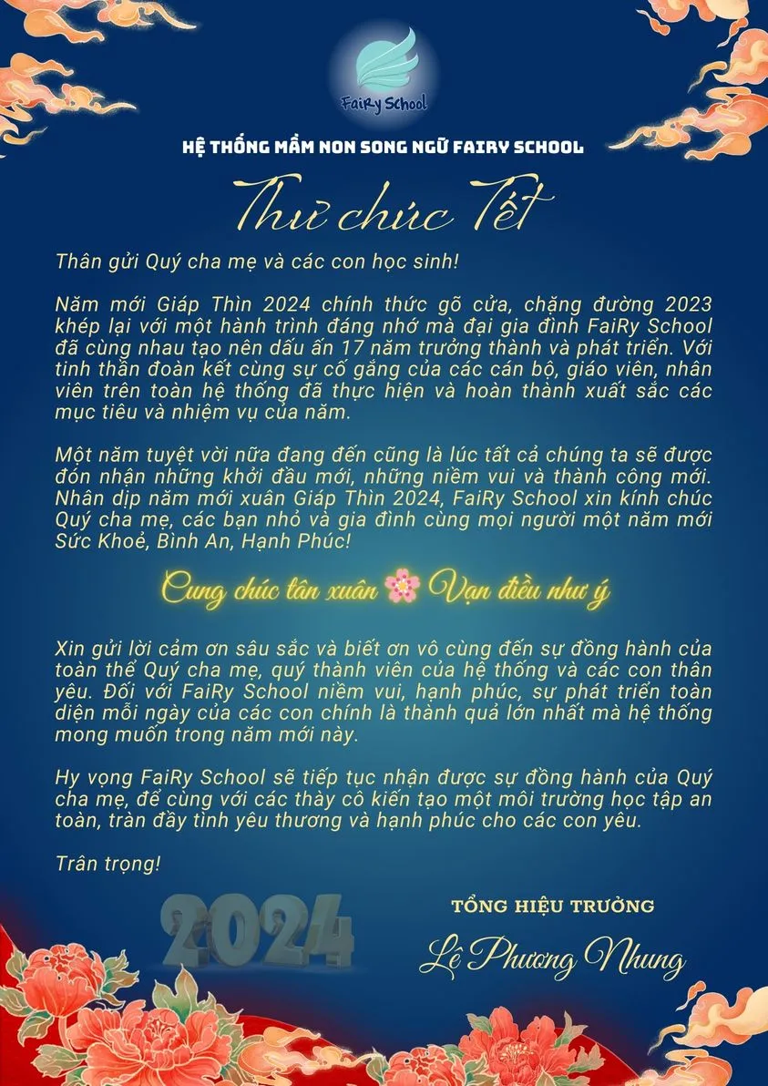 Thư chúc tết Giáp Thìn 2024